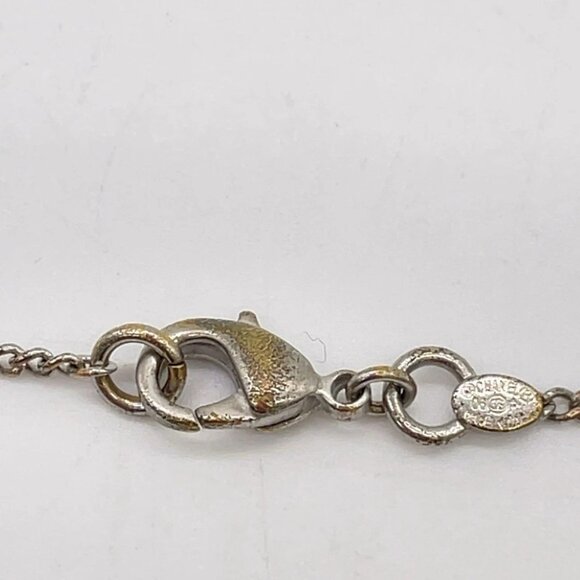 Authentic CHANEL Coco Mark Circle Medal 06P Necklace Silver/Black W/ Box - Picture 7 of 12